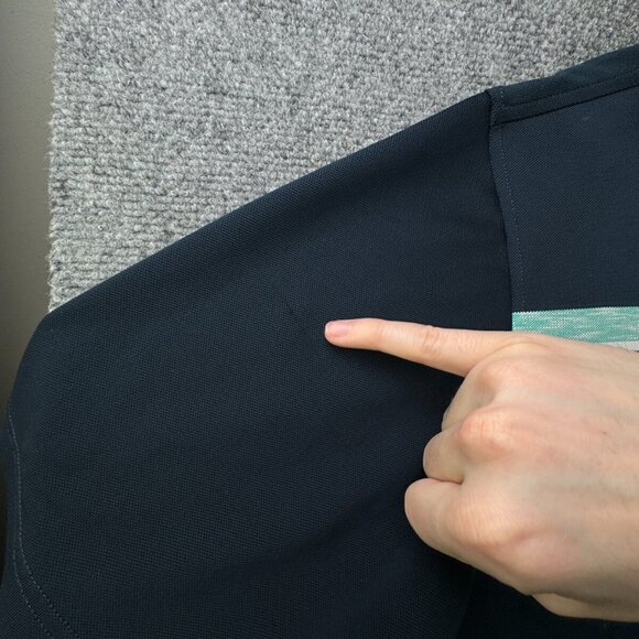 Footjoy FJ Golf Polo Shirt Men XL Athletic Fit Blue Stripe Performance Stretch - Picture 10 of 15